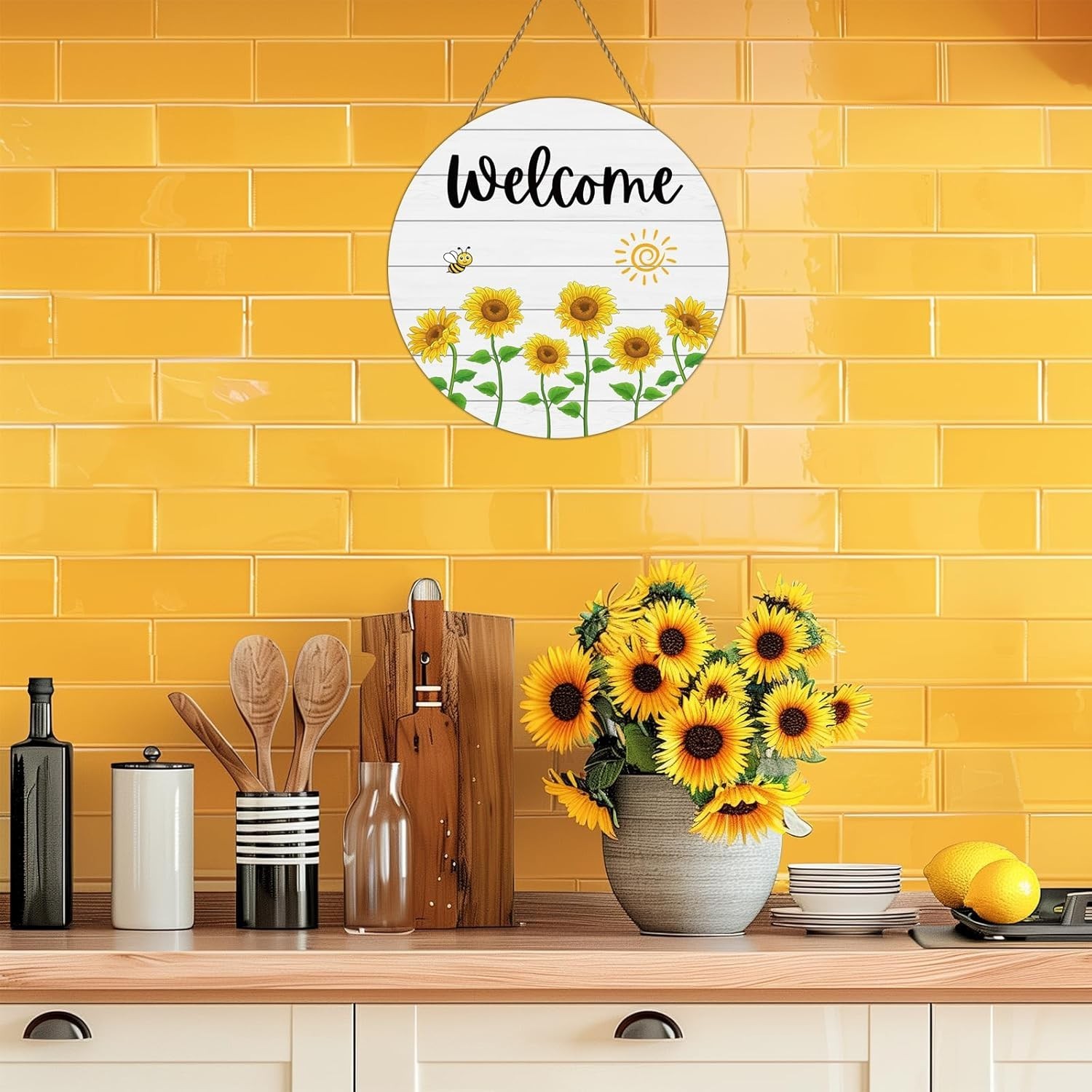 Sunflower Decor Summer Decorations For Home Summer Decor Door Mount Yellow Green gallery