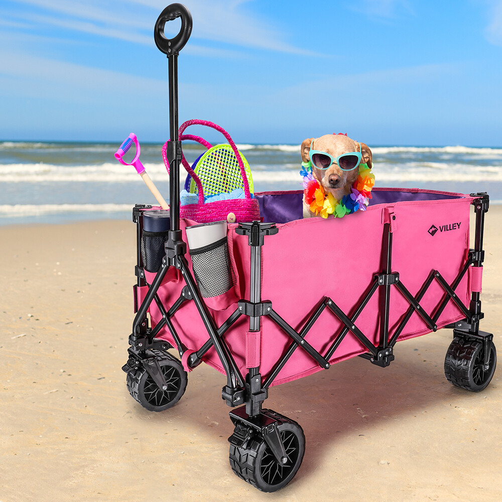 VILLEY Extended Collapsible Foldable Wagon 220L Heavy Duty Folding Utility Carts gallery