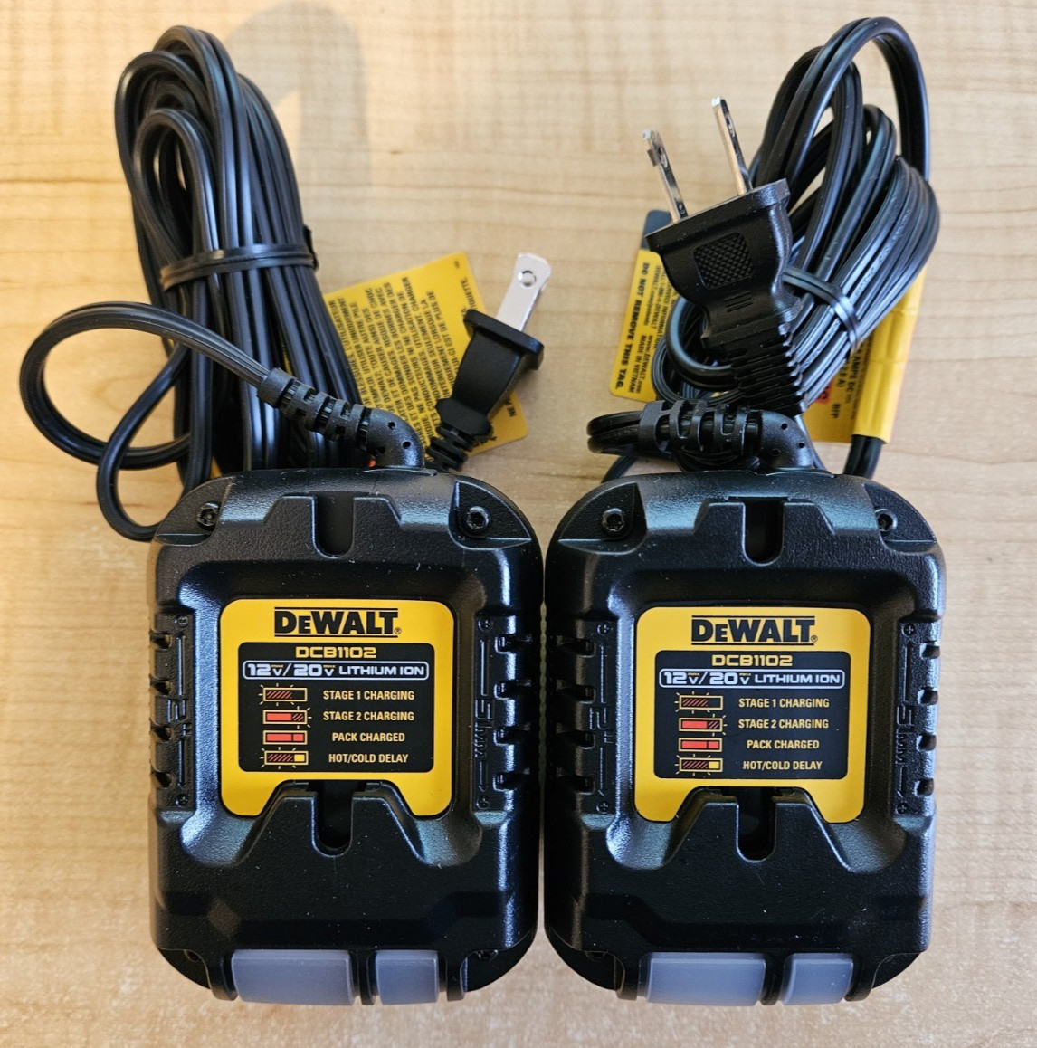 NEW DeWALT DCB1102 12V & 20V Max Li-ion Compact Battery Charger - Set of 2 gallery