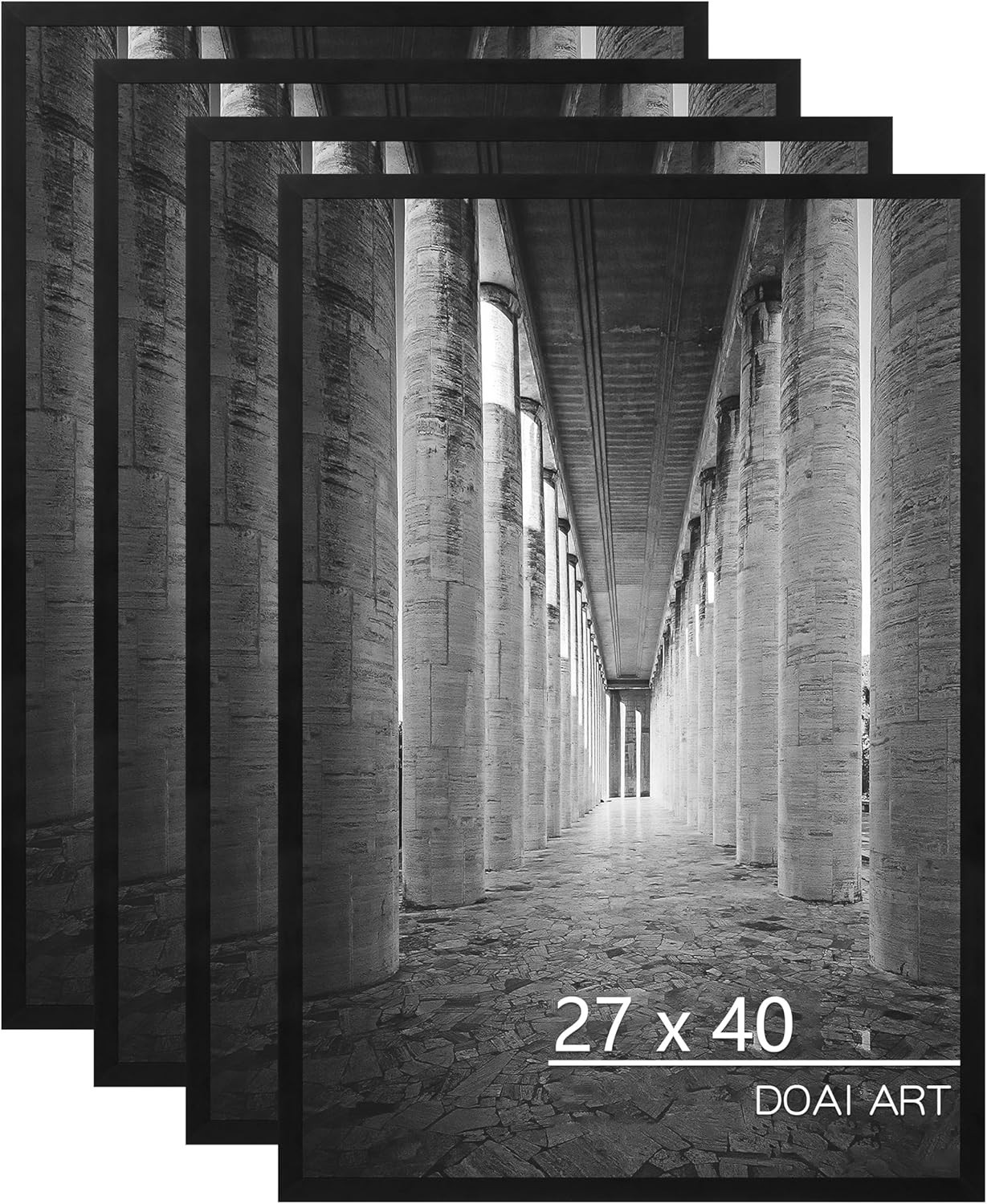 27x40 Black Poster Frame 4-Pack with HD Plexiglass for Wall Mounting gallery