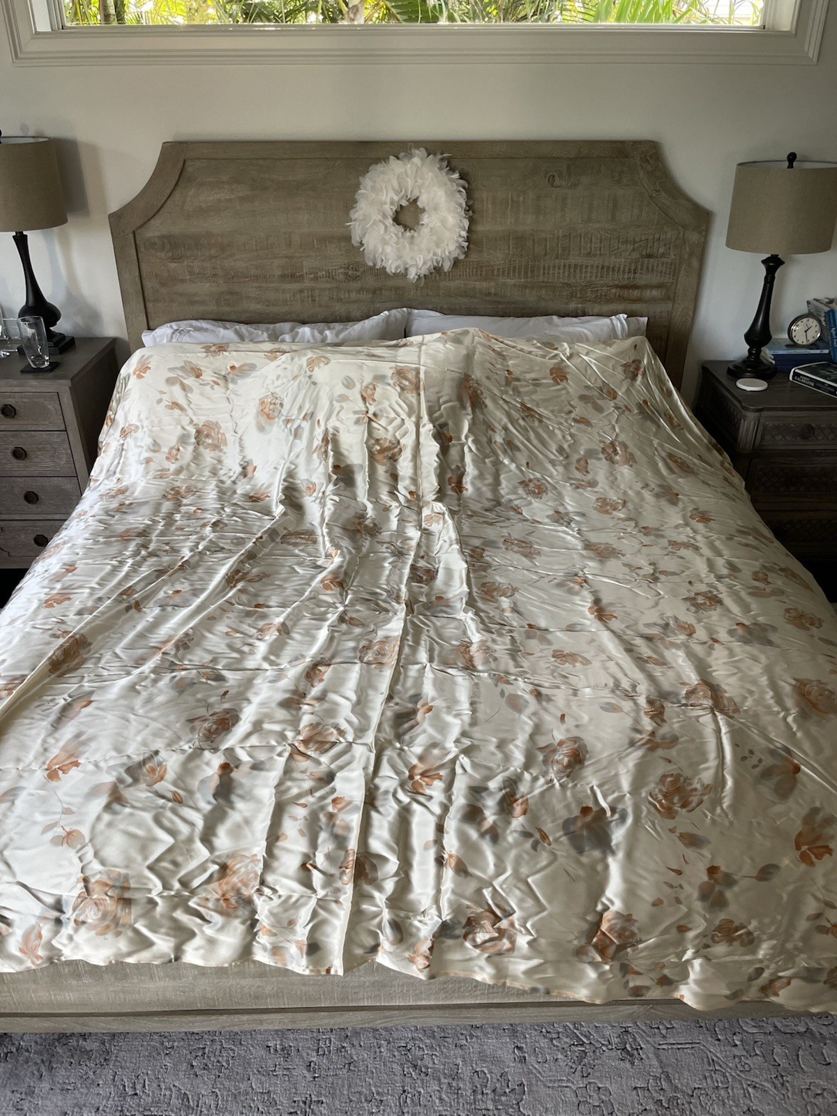 Vintage 100% silk bedding set, queen size, From Mainland China, Floral Pattern gallery