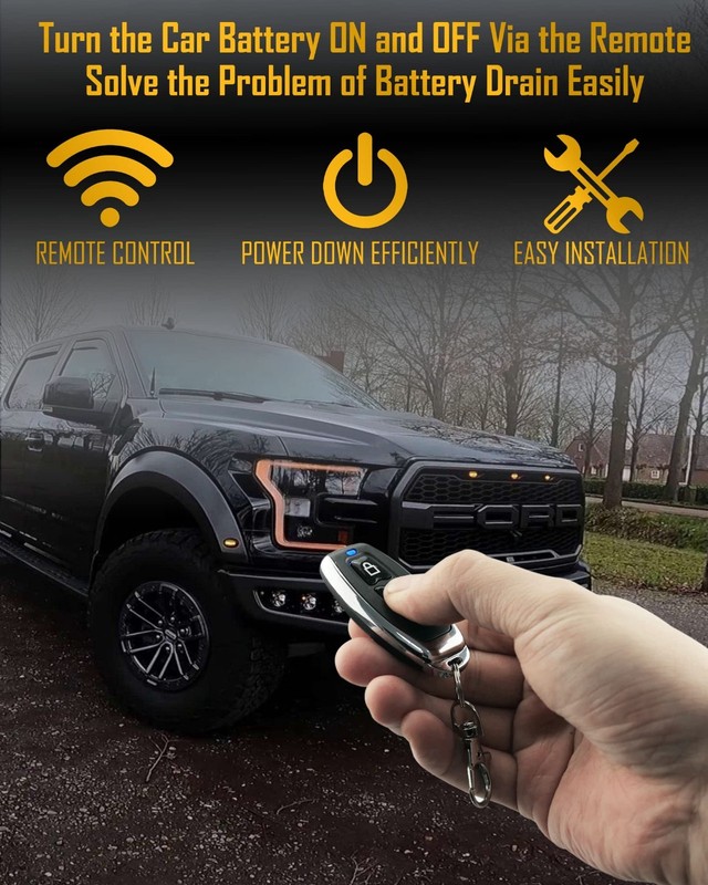 Remote Battery Disconnect Switch 12V 250A - Anti-Theft Kill Switch for Car, Truc gallery