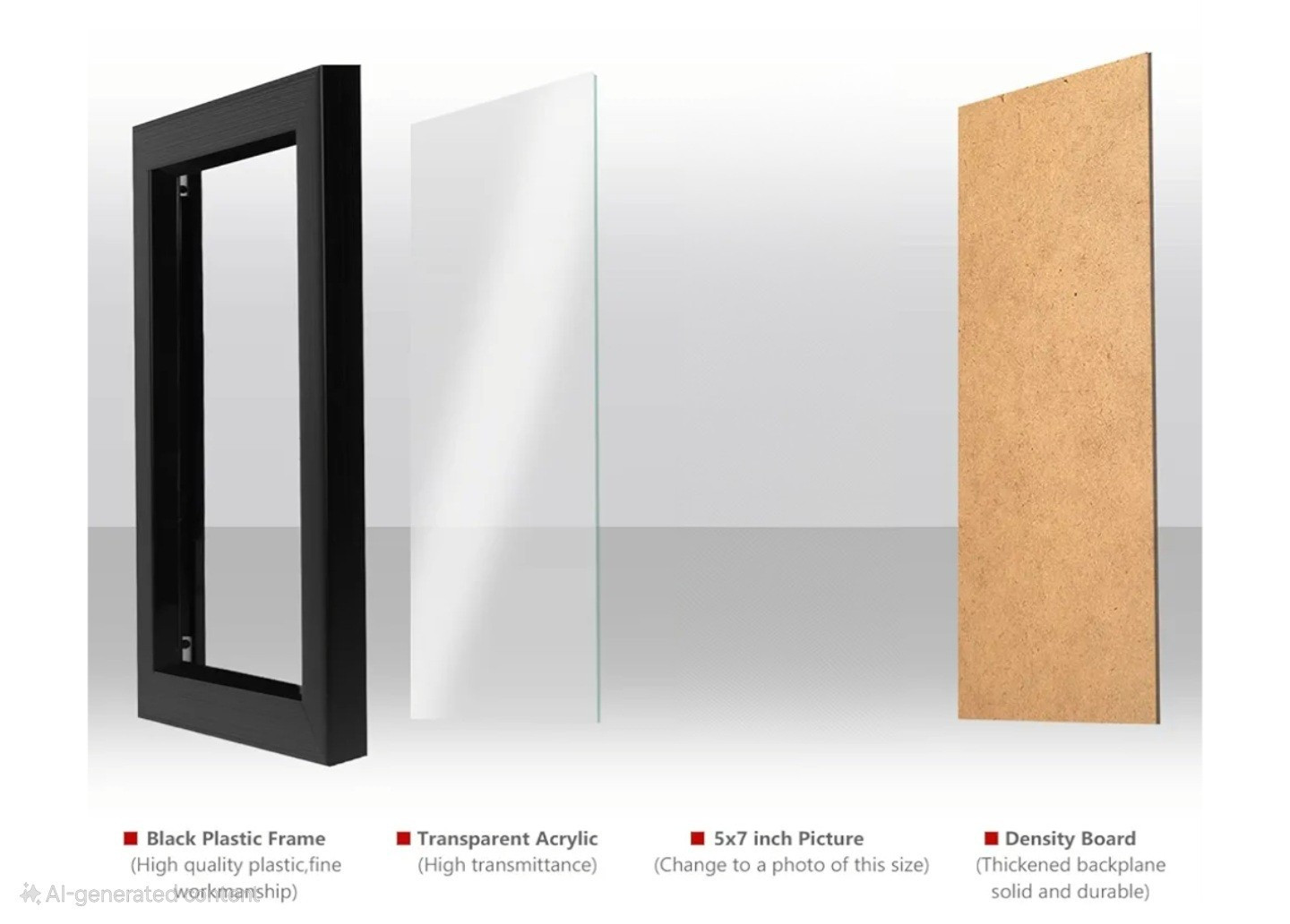 PECULA 2 Pack 5x7 Picture Frame, Black Picture Frame for Wall B28 gallery