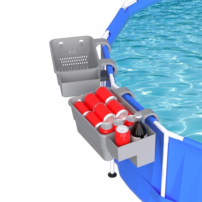 Pool Shelf Set Pool Basket with Hooks Above Ground Pool Accessories (2 Sets) US gallery