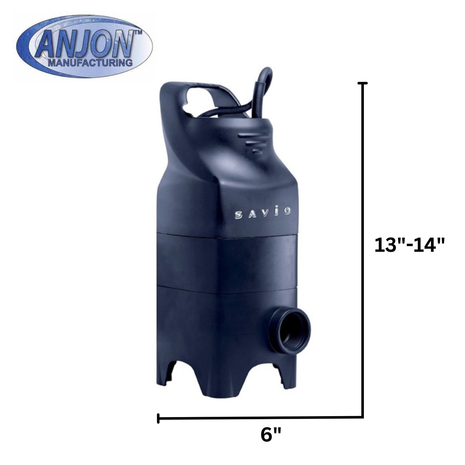 Savio Water Master Solids Submersible Pond Pump 1450 GPH | 14' Head | Handles gallery