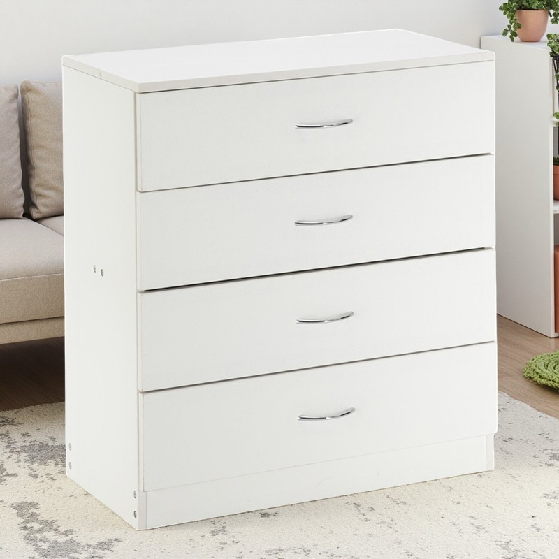 Modern Single White Storage Cabinet With 4 Drawers, Durable Cabinet Organizer gallery