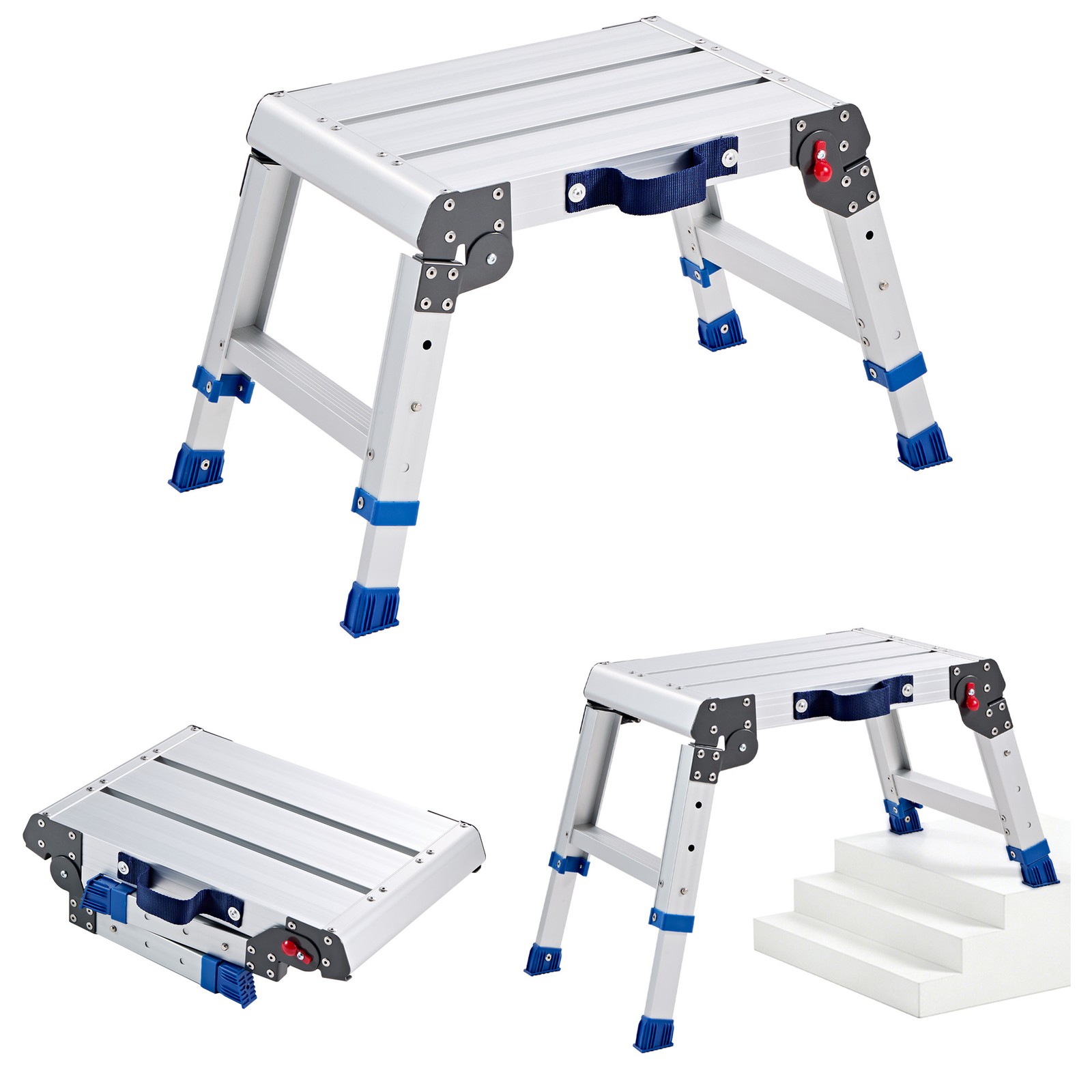 VEVOR Folding Work Platform Adjustable Height 12-16 in 500 lbs Step Stool gallery