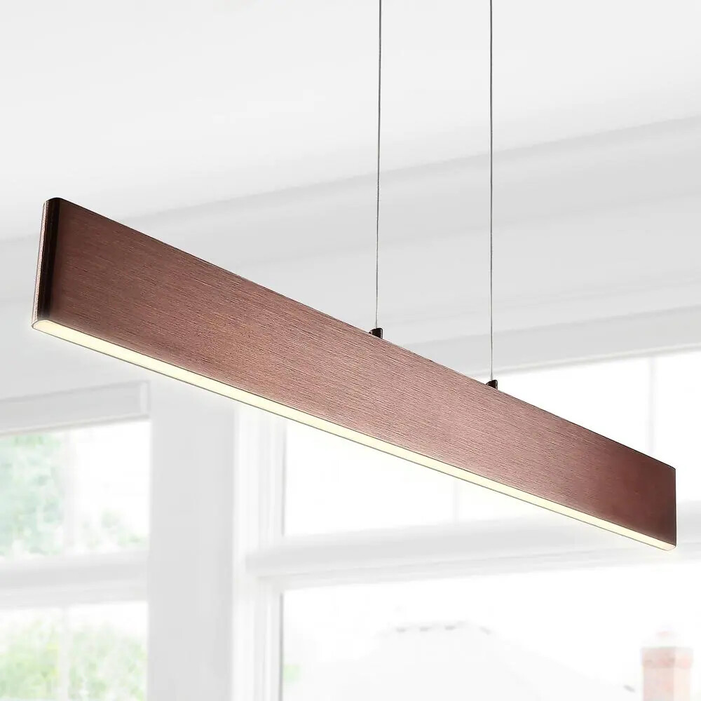 Draper 32 in. Dimmable Adjustable Integrated LED Anodized Bronze Metal Linear Pe