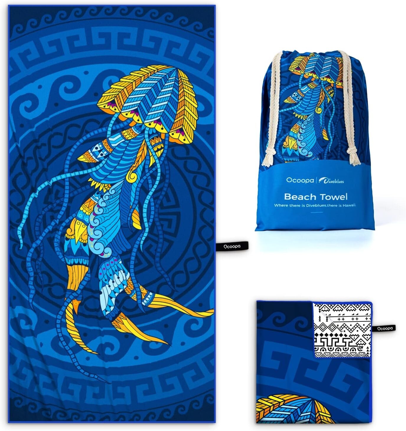 NEW! OCOOPA Microfiber Beach Towel Fast Drying Oversize Ocean Sand Free Outdoor gallery