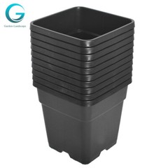 Plastic Nursery Pots Square 3 Gallon Herb Planter Flower Plant Pots 10 Pack