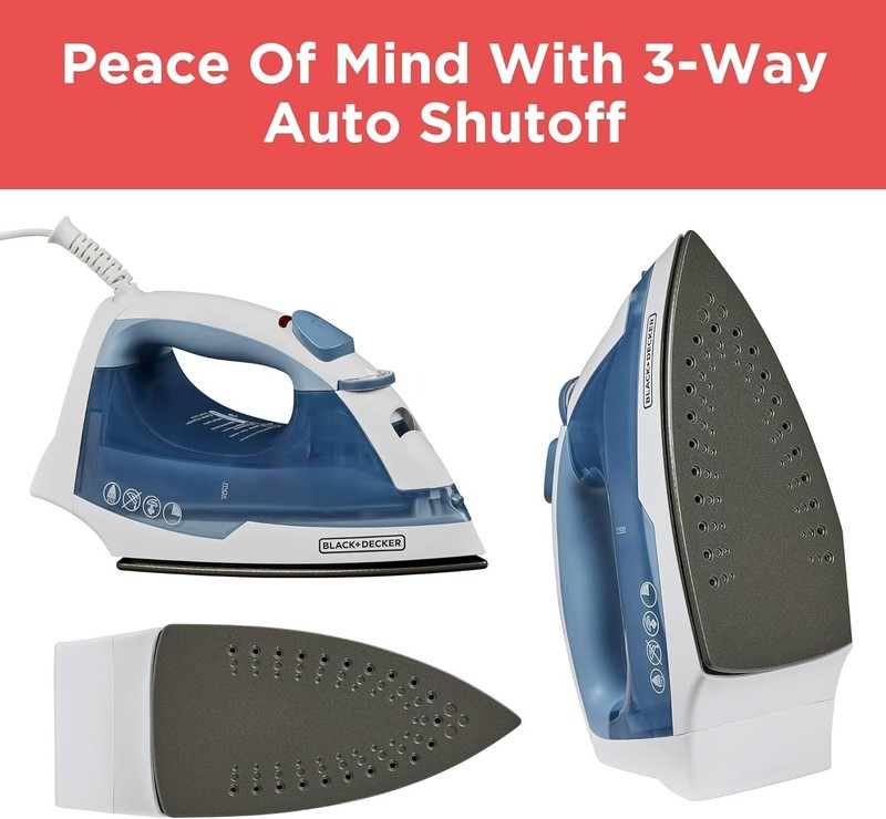 BLACK+DECKER Easy Steam Compact Iron for Clothes, Automatic Shutoff, Nonstick... gallery