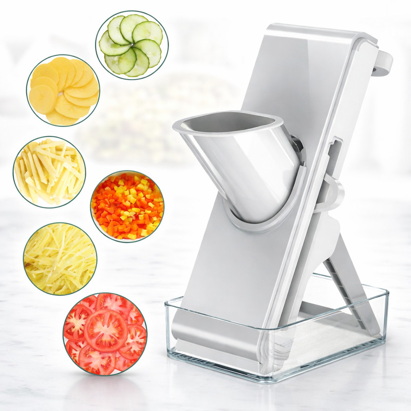 Adjustable Vegetable Slicer Mandoline Cutter Stainless Steel Chopper Dicer gallery
