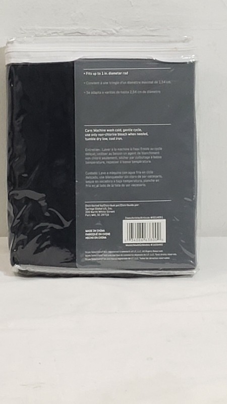 Black Solid Back Tab Panel Poplin Blackout Curtain 84"×40" New gallery