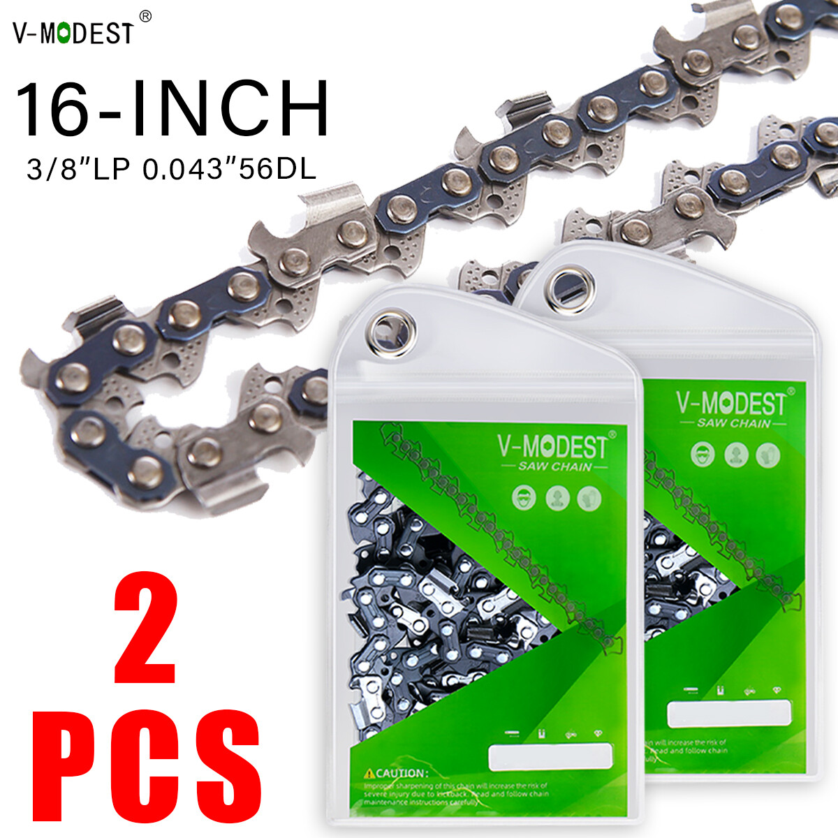 2pcs 16 in Chainsaw Chain Blade Fit Makita XCU04 etc.18V/36V 3/8"LP 56DL 043" gallery