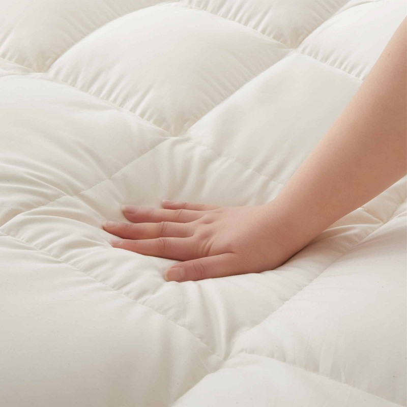 3" Mattress Topper Feather Bed Protector Pillow Top Plush Organic Cotton Cover gallery