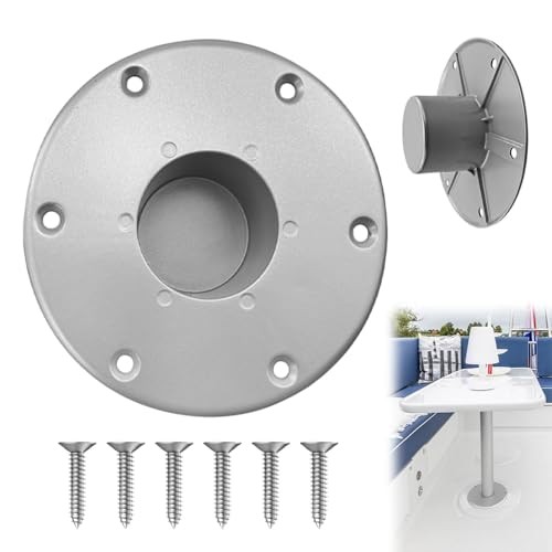 Aluminum RV Table Base Mount, RV Trailer Pedestal Base Round Flush Mount Silver gallery