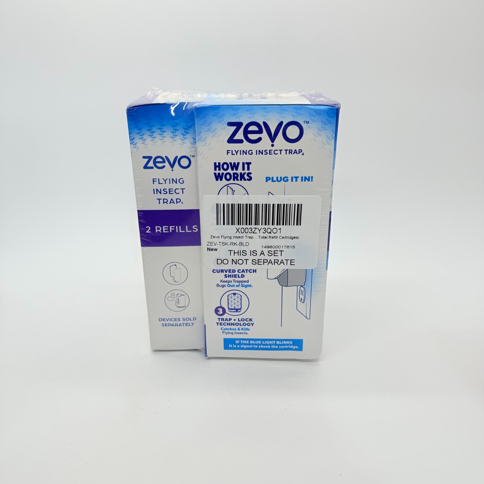 Zevo Indoor Flying Insect Trap Starter Kit plus 2 Refill Cartridges New Sealed gallery