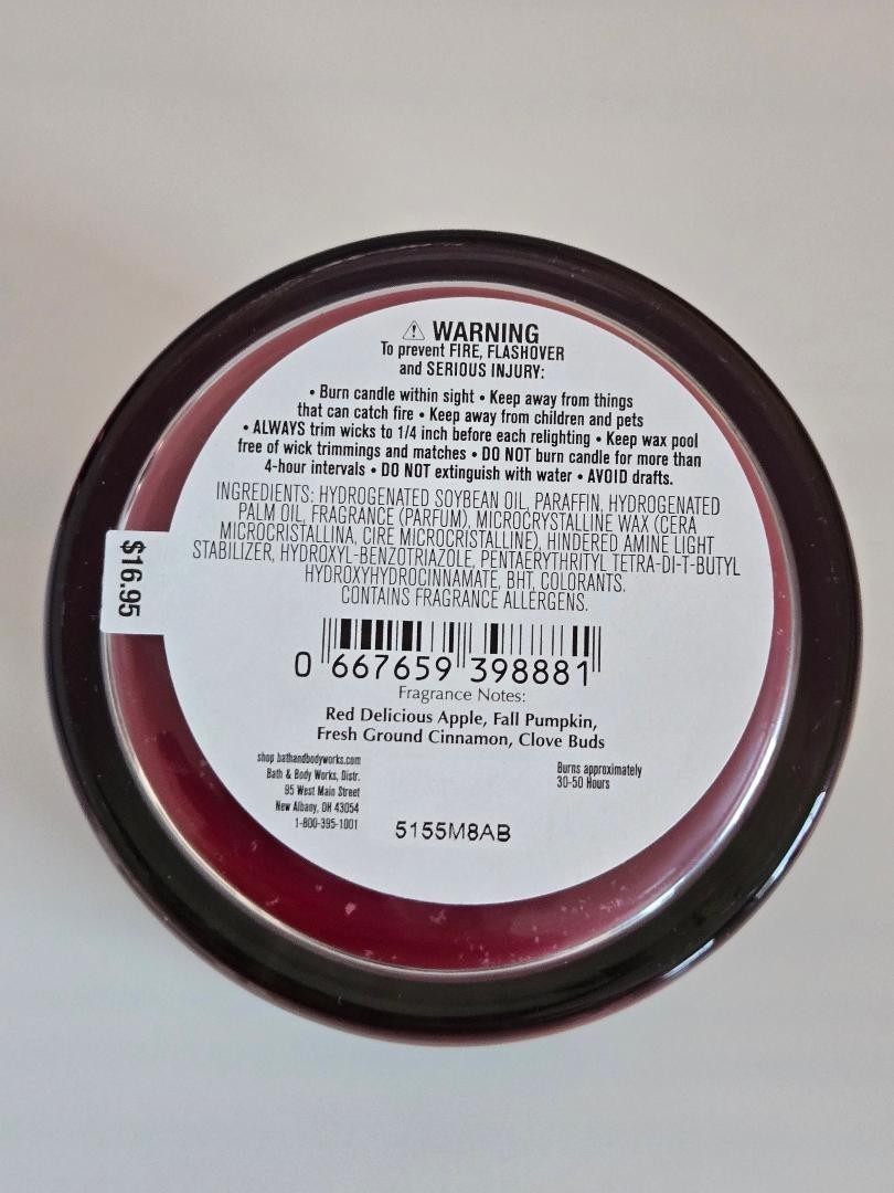 New Bath & Body Works Pumpkin Apple Soy Wax Blend Single Wick Candle - 8 oz. gallery
