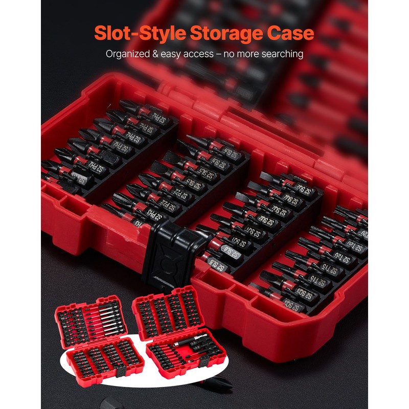 Screwdriver Bit Set 101-Piece Magnetic Bits Blackened Finish with Storage Case gallery