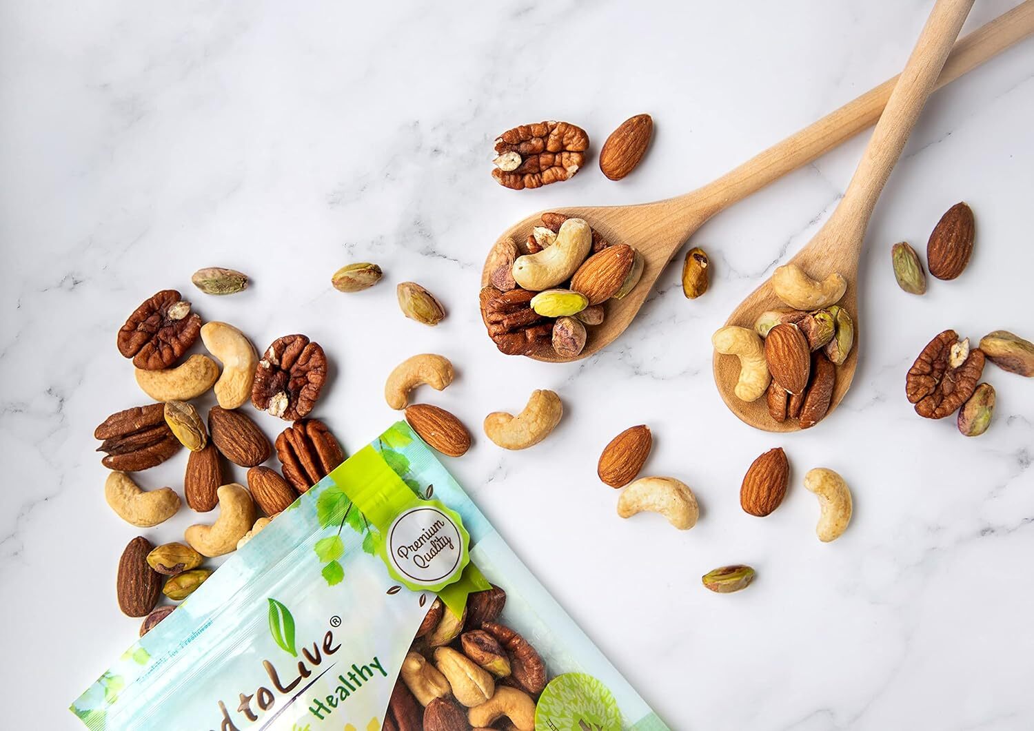 Four Nuts Mix, Dry Roasted & Lightly Salted – Vegan Snack, No Oil Added, Bulk gallery