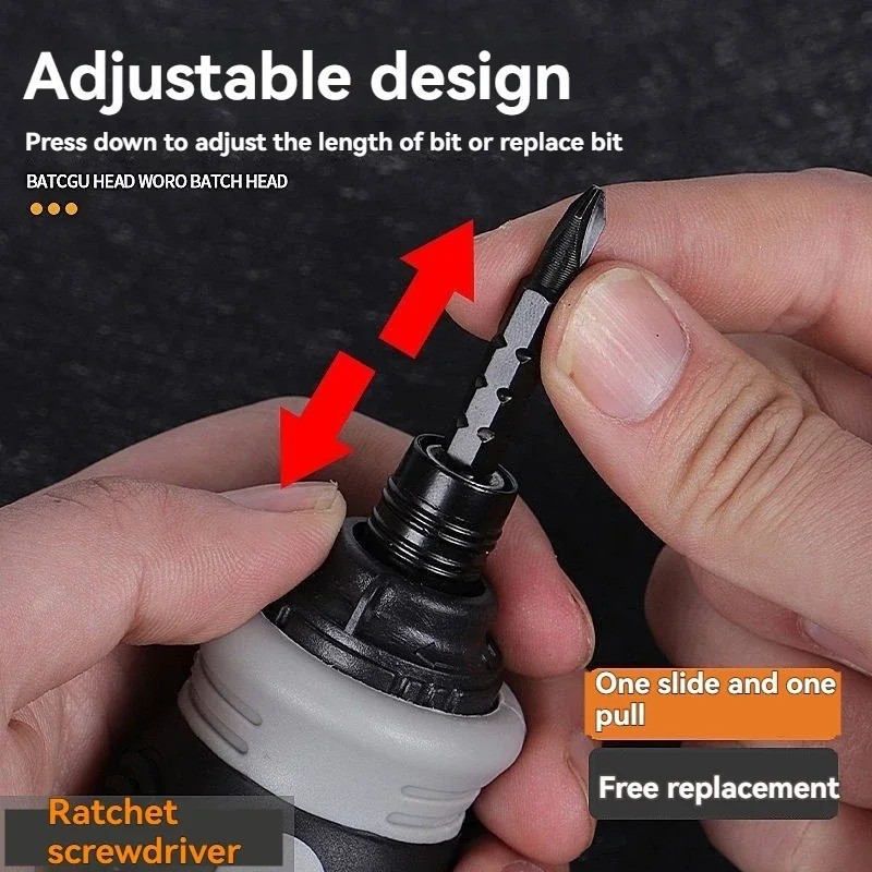 Ratchet Screwdriver Set Short Shaped Magnetic Screwdriver High Hardness Labor gallery
