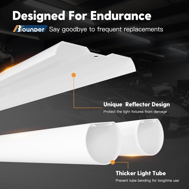 12 Pack Linkable LED Shop Light with Reflector, Super Bright 6500K Cool Dayli... gallery