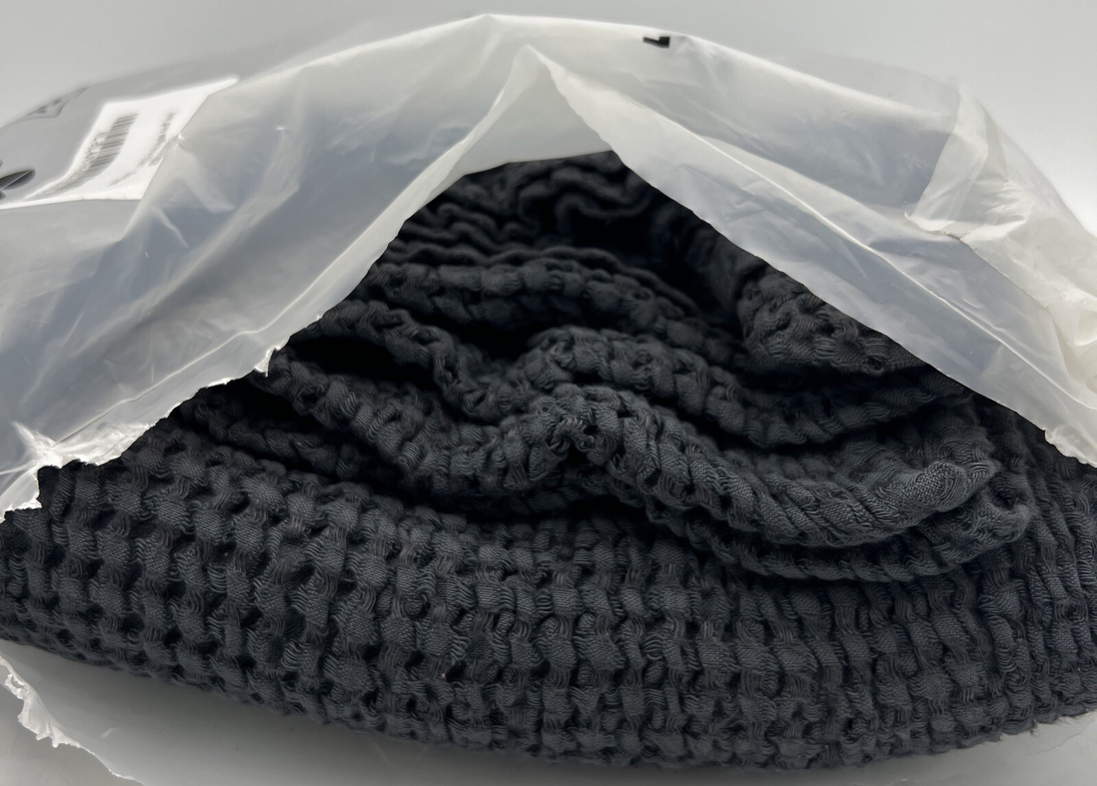 Magic Linen Dark Gray Waffle Throw Blanket 53”x81” Linen Cotton Handmade gallery