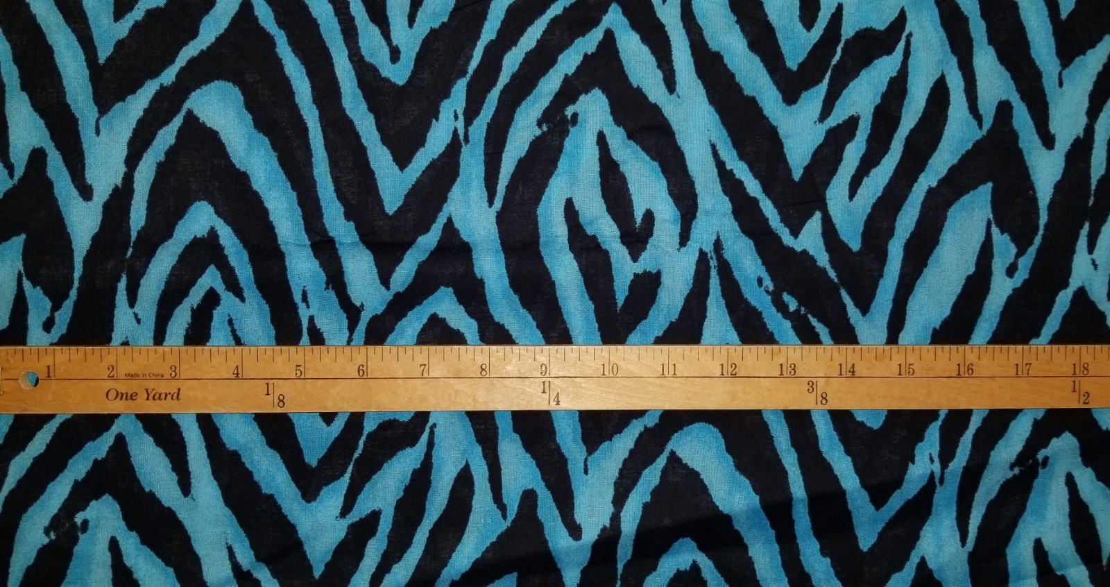 BTHY (18"x43") Blue/Black Animal Zebra Print New Cotton fabric gallery