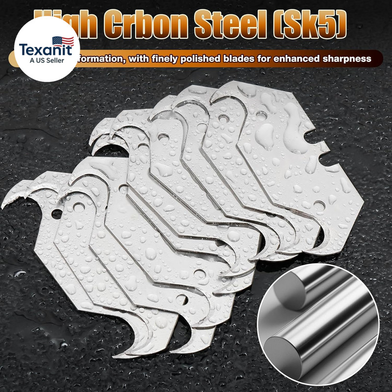 100 Pack Hook Blades, Utility Knife Hooked Blades in Storage Box, Heavy Duty SK5 gallery