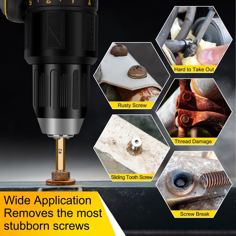 13-Pcs Screw Extractor Set Easy Out Drill Bits Set for Removing Stripped Screws gallery