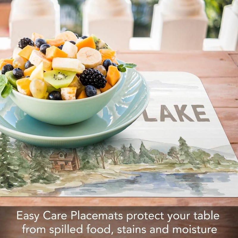 CounterArt Reversible Plastic Placemats, Rustic Lake, Set of 4 gallery
