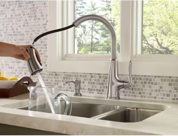 Pfister Single-Handle PullDown Sprayer Kitchen Faucet Stainless Steel F-529-7PDS gallery