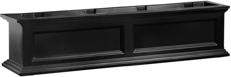 Plastic Window Plant Box 11 inch x 48 in Outdoor Garden Patio Flower Pot Black gallery