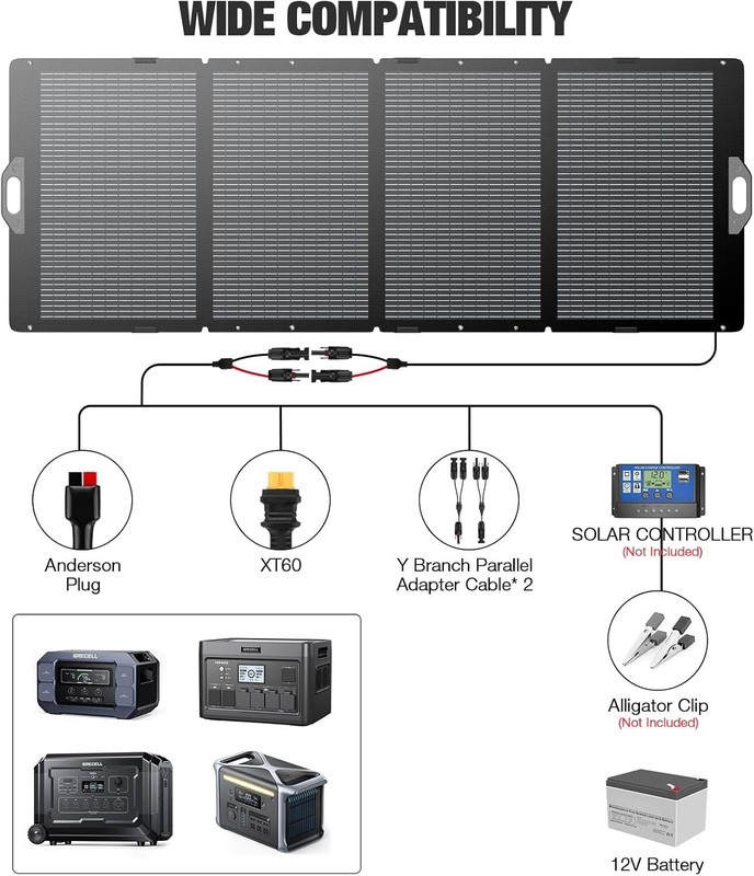 350W Foldable Portable Solar Panel Kit Charger for Power Station Solar Generator gallery