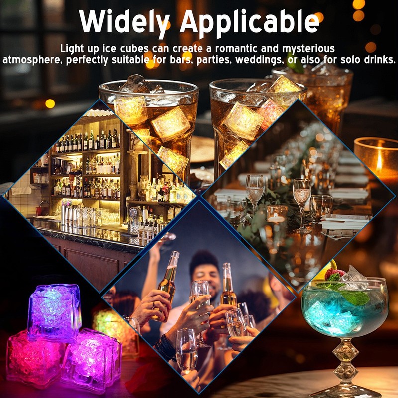 Lot Light Up Ice Cubes for Drinks Multi-Color LED Ice Cubes for Ice Cube Light gallery