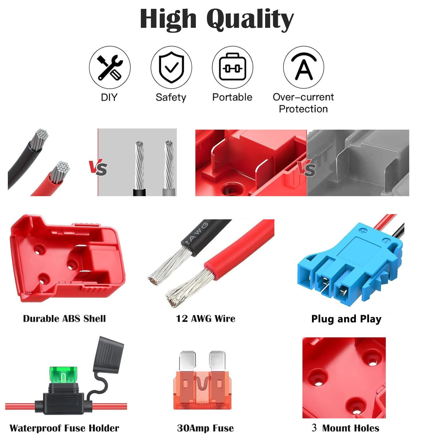 Adapter for Power Wheels Vehicles -For Milwaukee M18 18V Battery to 12V Converte gallery