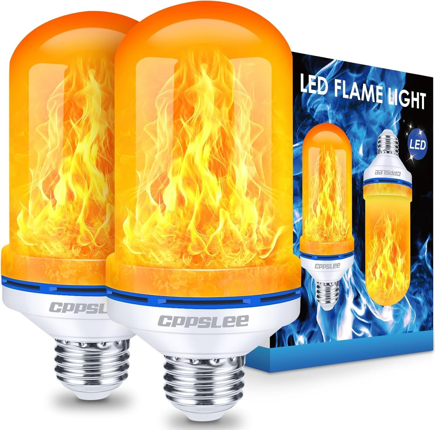 Upgraded LED Flame Light Bulbs, 4 Modes Flickering Light Bulbs, E26 Base Fire Fl gallery