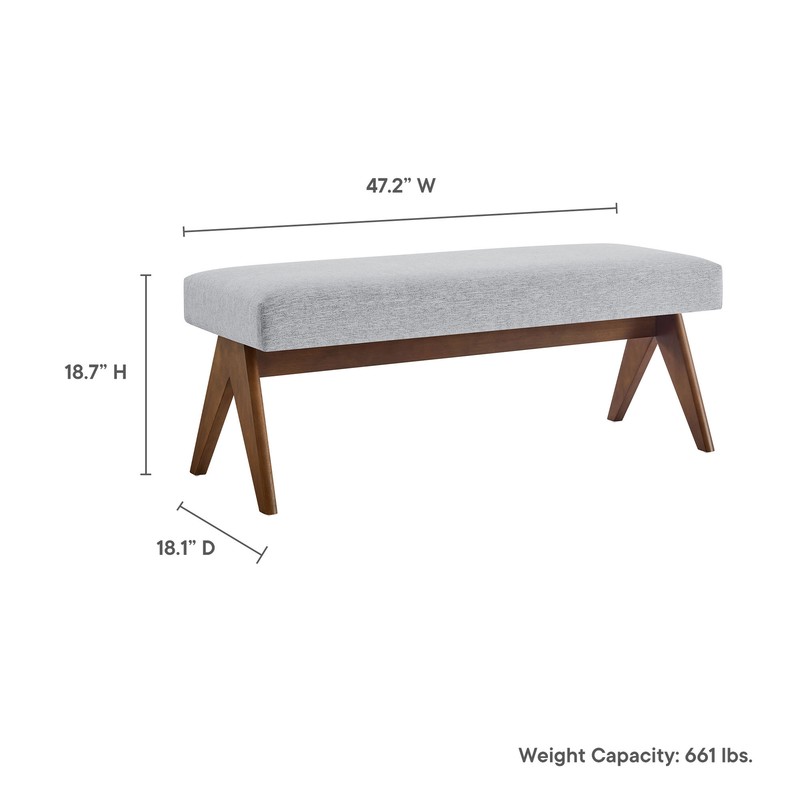 Lyra Bench in Light Gray gallery