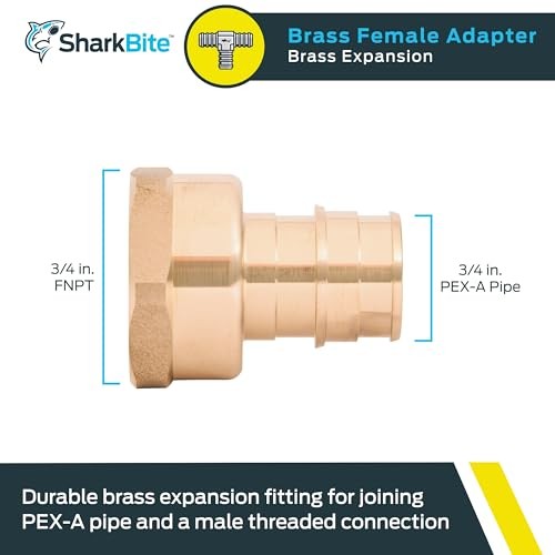 3/4 Inch Expansion FNPT Adapter Fitting for PEX-A Pipe Plumbing 3/4 in. Brass gallery