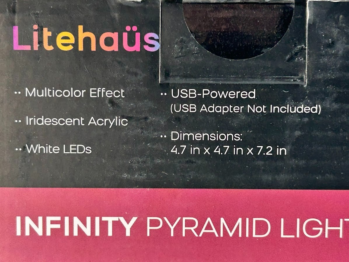 2 pack Iridescent Acrylic Infinity Pyramid Table Light 7.7" | LED Indoor Lamp gallery