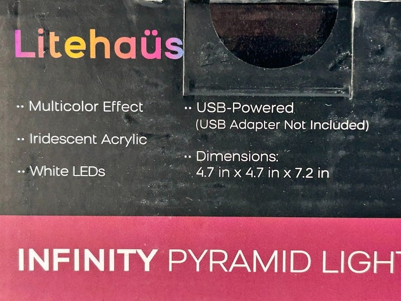 2 pack Iridescent Acrylic Infinity Pyramid Table Light 7.7" | LED Indoor Lamp gallery