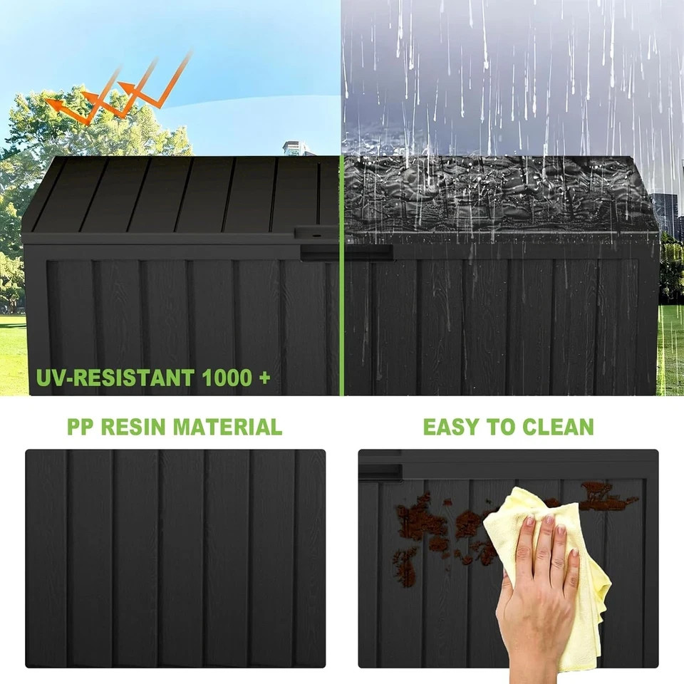 75 Gallon Outdoor Storage Box Waterproof,350Lbs Lockable Patio Storage Box for P gallery
