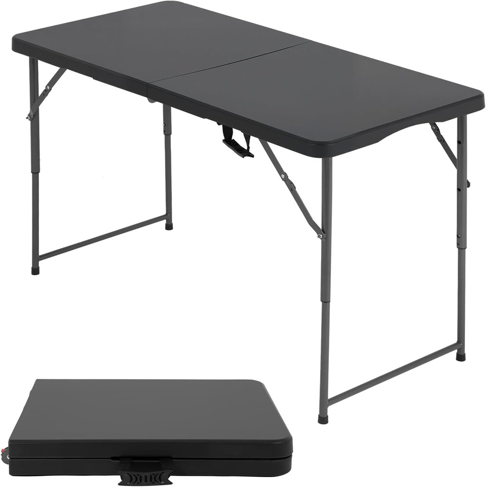 FDW 4FT Folding Table Half Portable Foldable Table Picnic Table for Office Home
