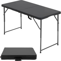 FDW 4FT Folding Table Half Portable Foldable Table Picnic Table for Office Home