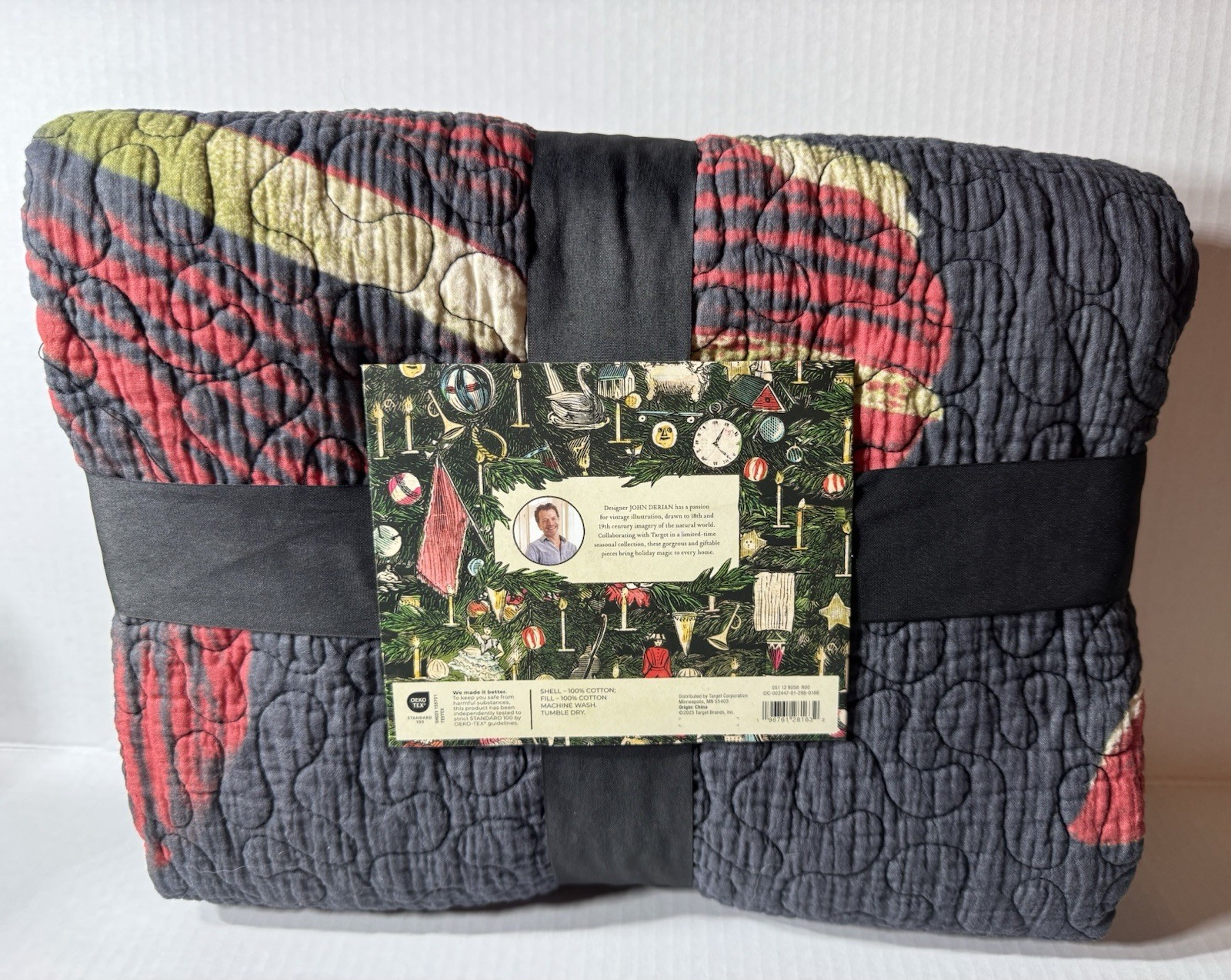 John Derian Target Blanket Quilted Throw Amaryllis Flower Cotton Quilt 2025 NWT gallery