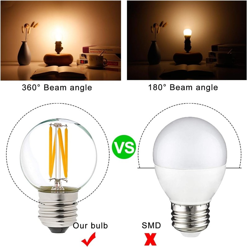 Energy Saving Dimmable G16.5 Globe Bulbs 2700K - 6 Pack E26 Light Bulbs gallery