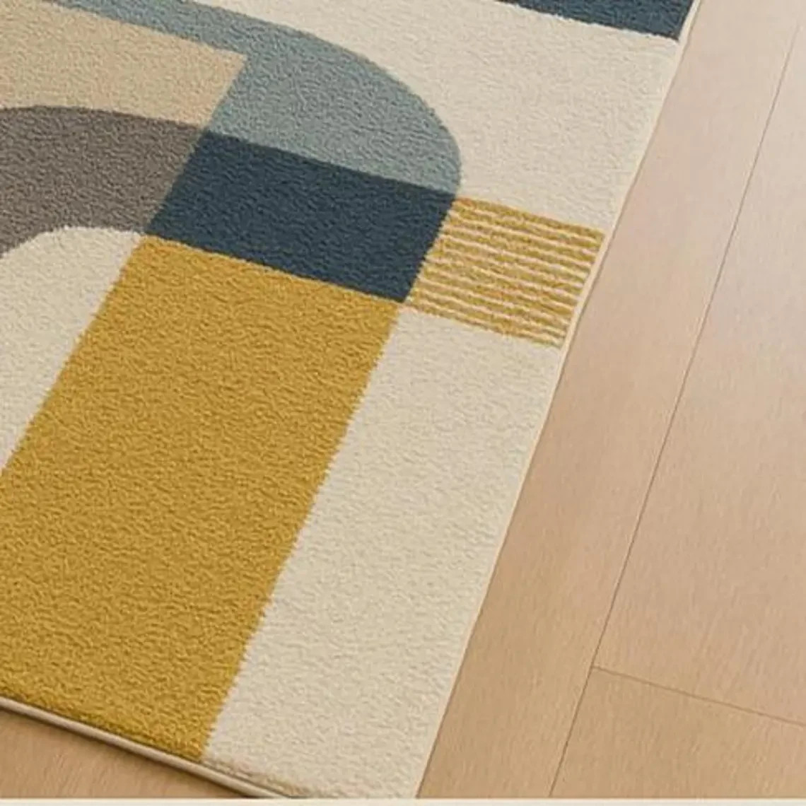 Hand-Tufted Wool Rug: Retro Geometric Mid-Century Modern Design Area Carpet gallery
