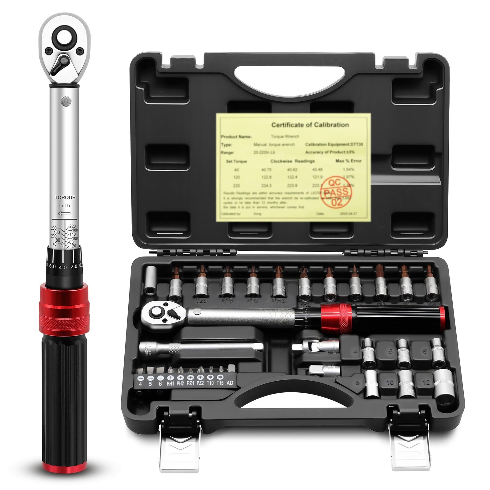 32-Piece 1/4inch Drive Torque Wrench Set, 10-220 in.lb (1-25 Nm) Click Bicycl... gallery