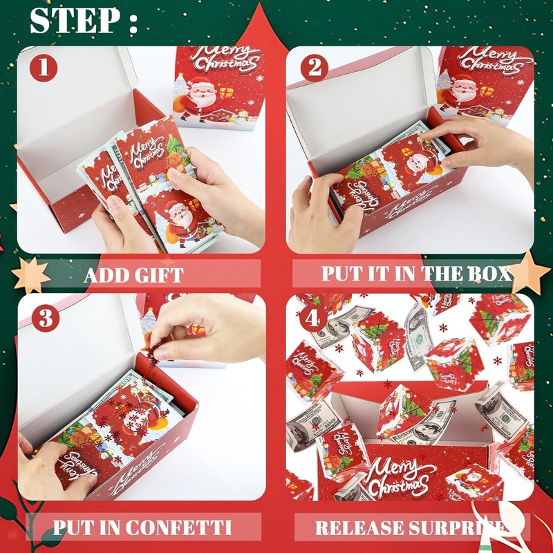 Bouncing Gift Box with Confetti 15 Count Christmas Red for Special Occasions gallery