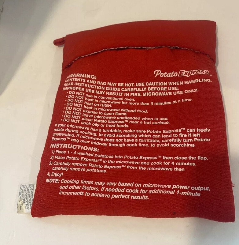 Potato Express Microwave Cooker Bag 4 Minutes & Cooks 4 Potatoes - Washable gallery